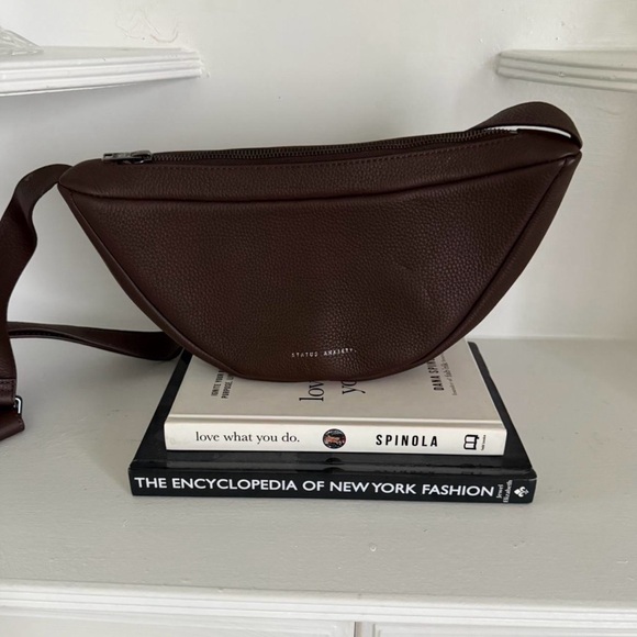 Half Moon Leather Belt Bag in Dark Brown